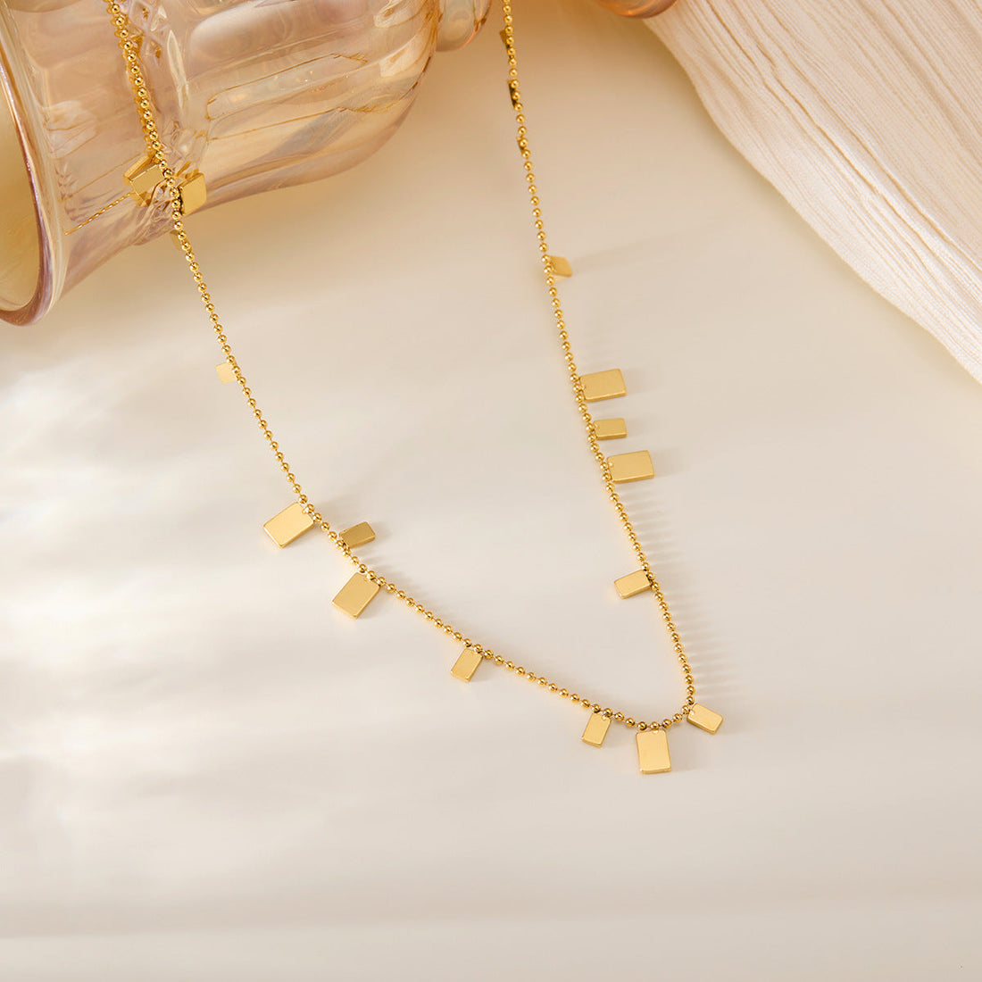 Titanium Steel Quadrilateral Necklace For Women